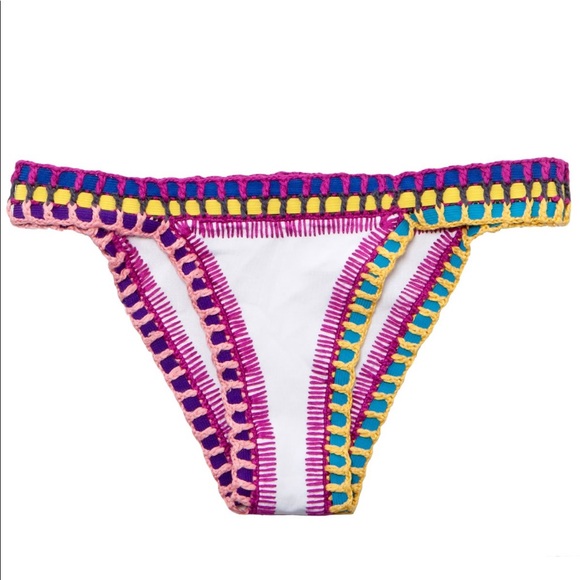 KIINI Yaz bikini bottom in white multicolor, small - Picture 2 of 8